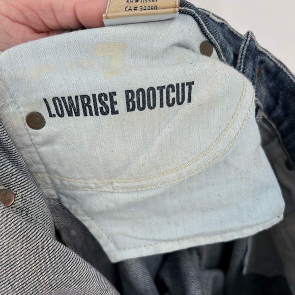 7 For All Mankind Y2K Dark Blue Lowrise Boot Cut Jeans Size 26 - Picture 5 of 6